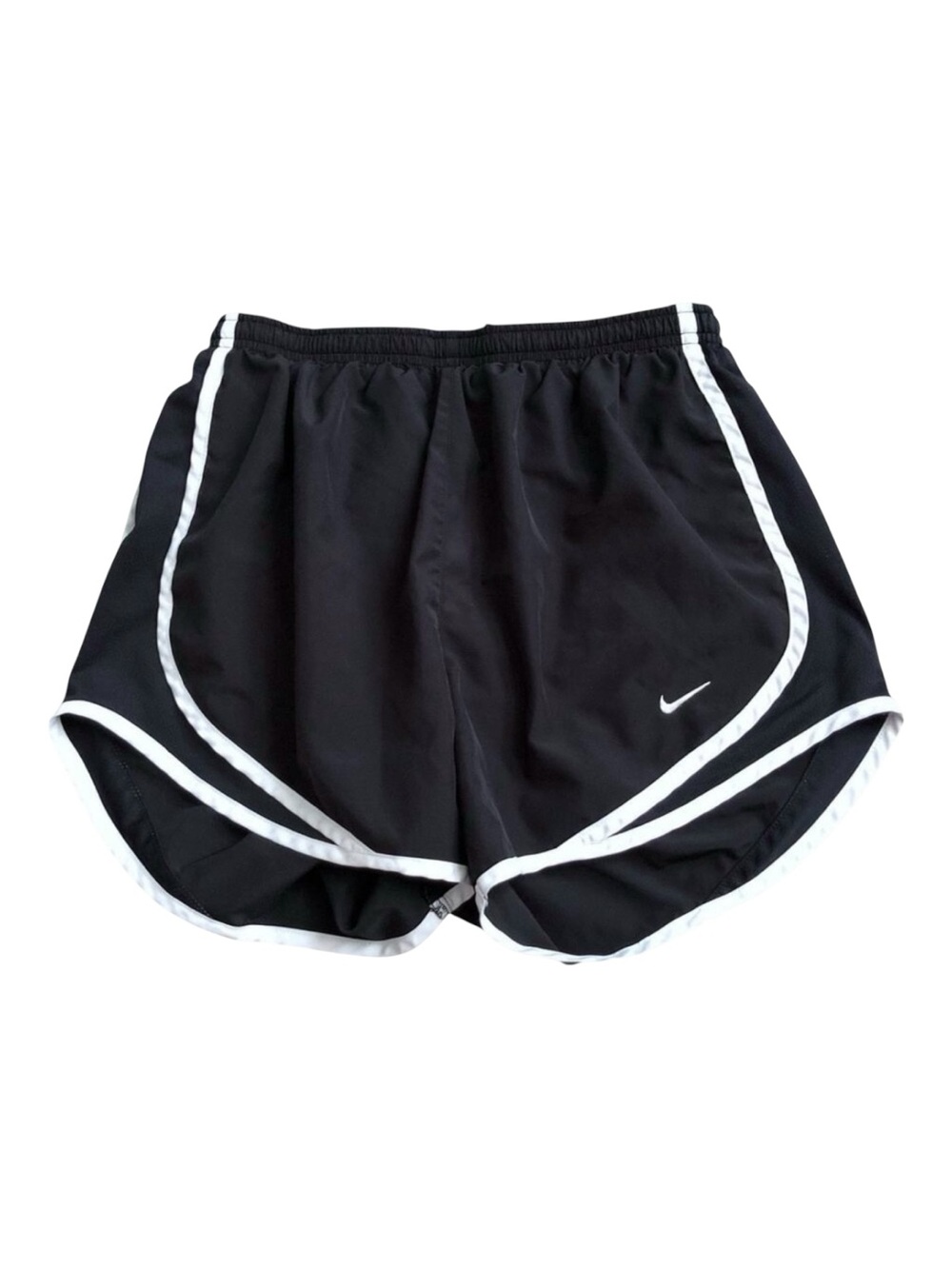 Nike Running Shorts Womens S Black White Dri-Fit Tempo Lined Athletic Workout